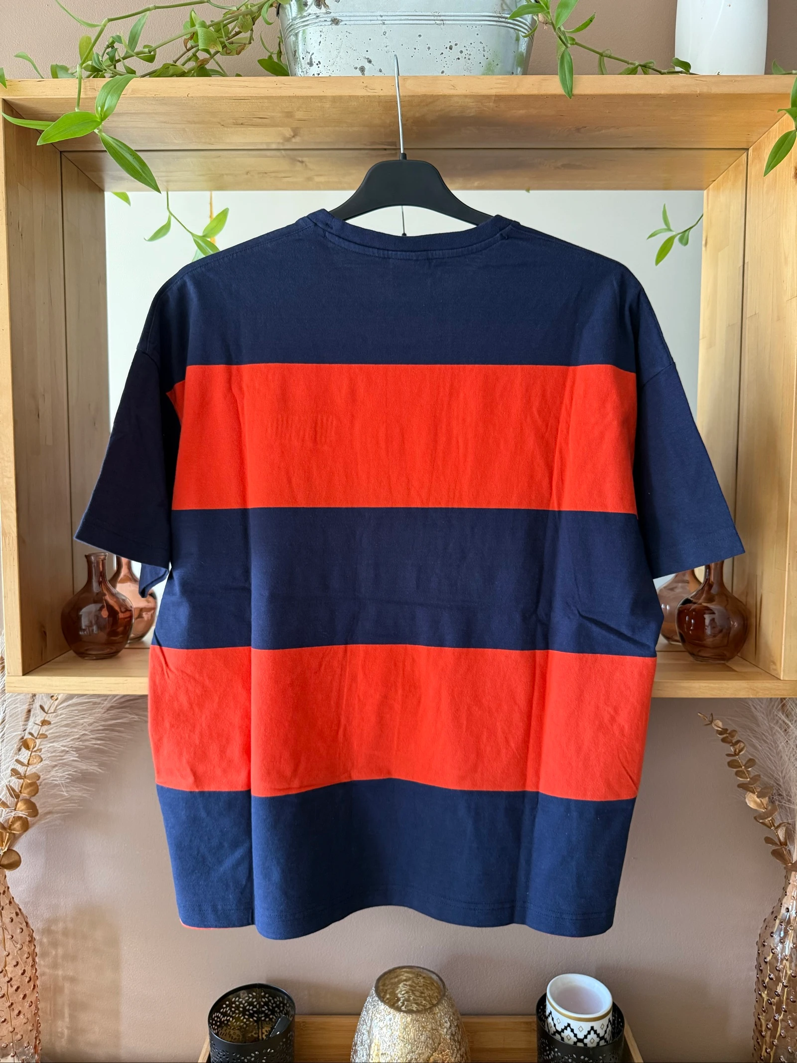 Heren T-shirt Champion M Oversize – Marineblauw Rood – Geborduurd – Zeer Goede Staat – photo 2